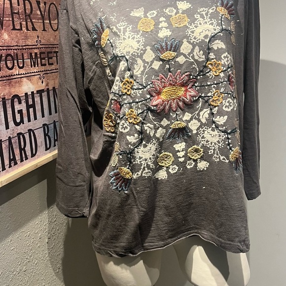 grey blouse embroidered detail by kyla seo - Picture 10 of 14